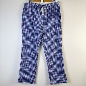 Vineyard Vines Men’s Pajama Pants Plaid Blue Red White Cotton Size Large Lounge